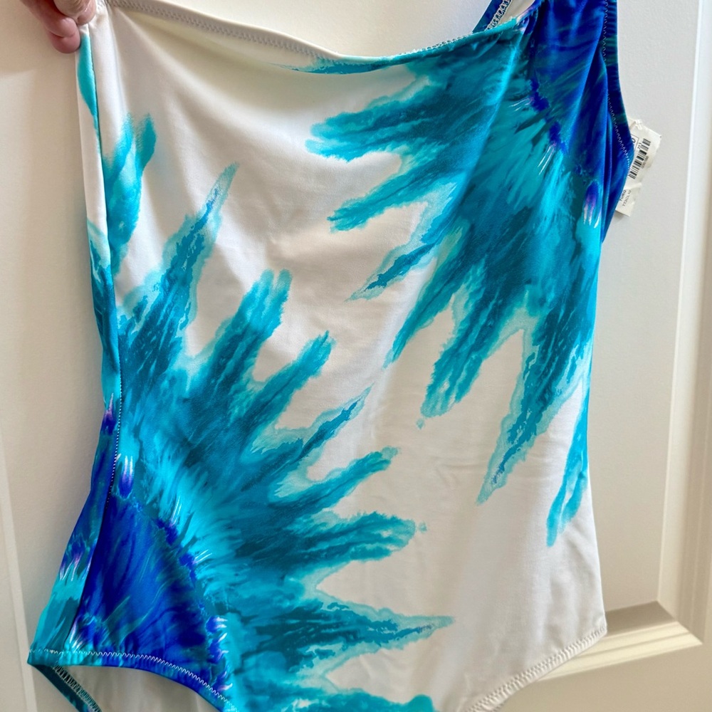 Trina Turk One Shoulder Turquoise Swimsuit Size 10